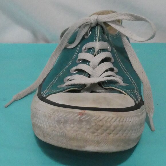 CONVERSE ALL STAR | men 5.5 - women 7.5 | Unisex Green and White Lace Up Sneaker - Picture 3 of 11